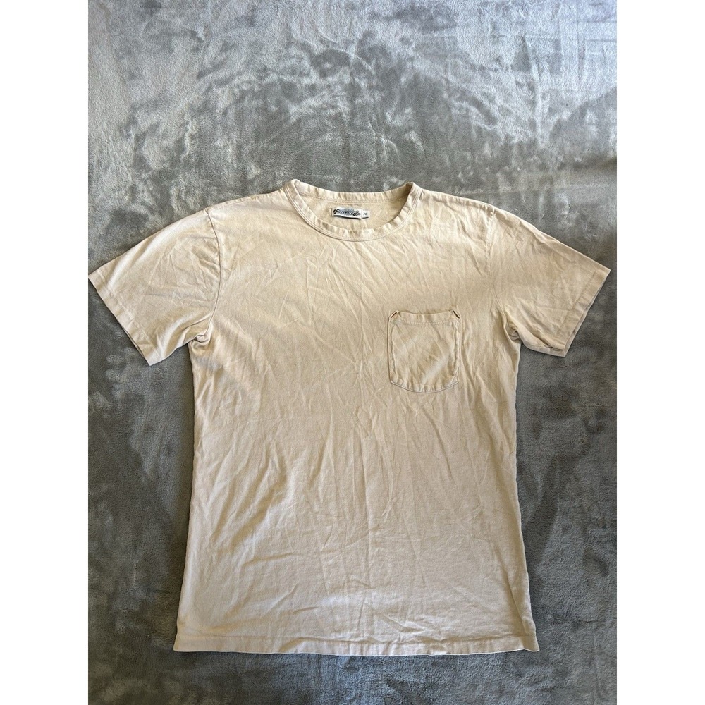 Freenote Cloth T-Shirt Size M Cream Cotton Knit Loose USA Made Staple EUC